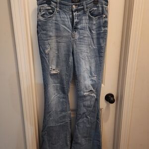 Judy Blue Light Blue Distressed Flare Jeans